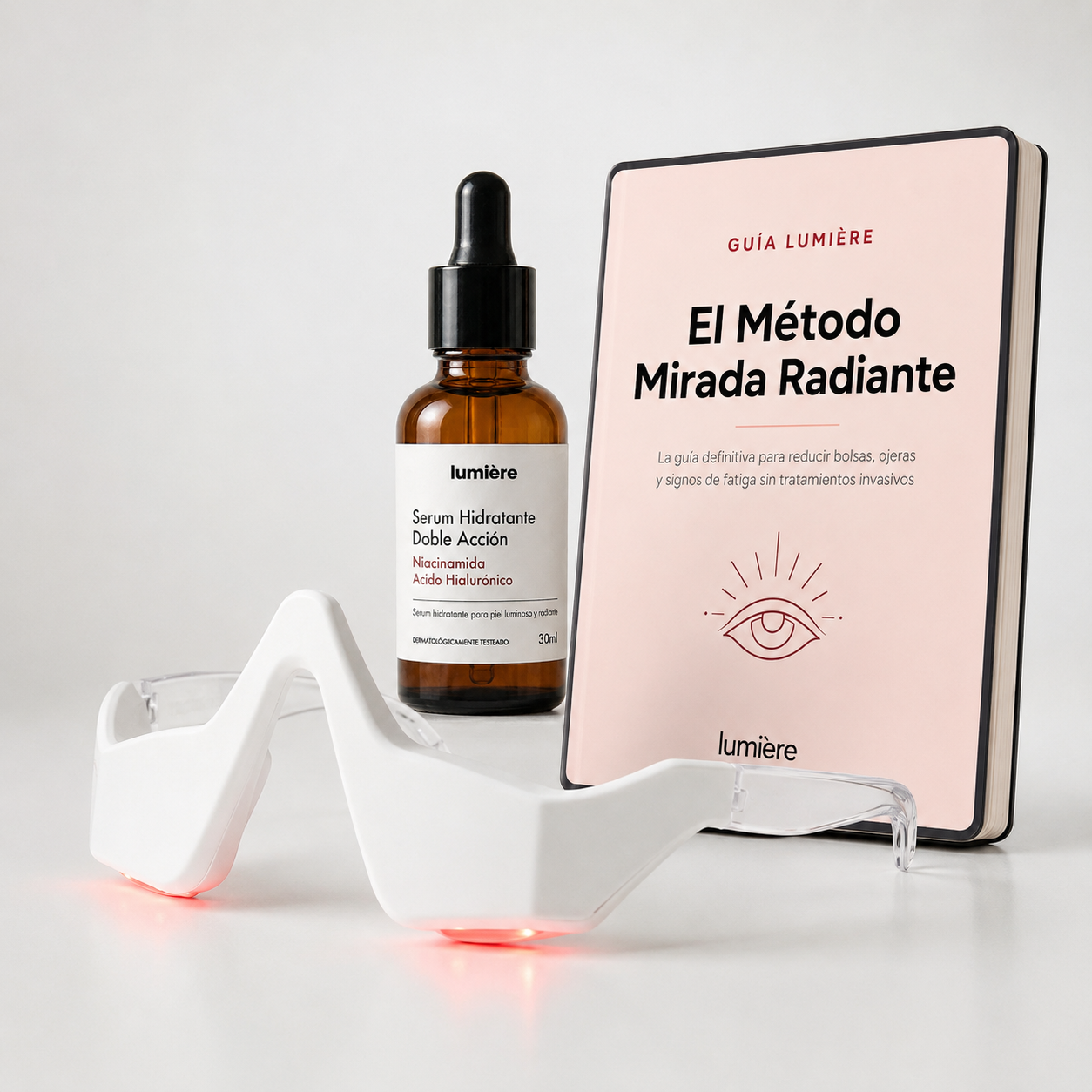 Gafas Luz Roja + Sérum Anti Ojeras · Ebook "Mirada Radiante" DE REGALO GRATIS